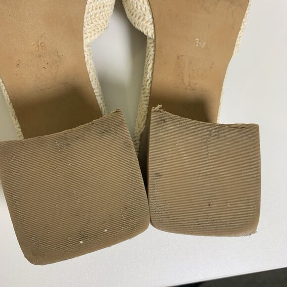 Anthropologie Silent D PEDRO White Cream Low Heeled Sandal Size 39 | US 8, 8.5 - Picture 11 of 12